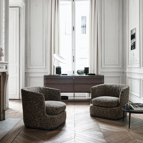 Contemporary armchair - APOLLO - MAXALTO - fabric / leather / steel