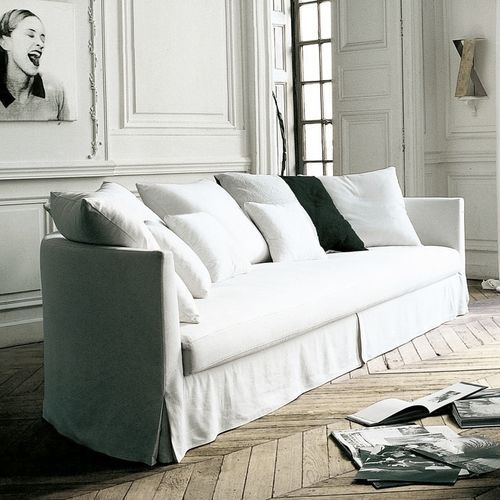 Contemporary sofa - CRONO - MAXALTO - fabric / with armrests / with removable cushion