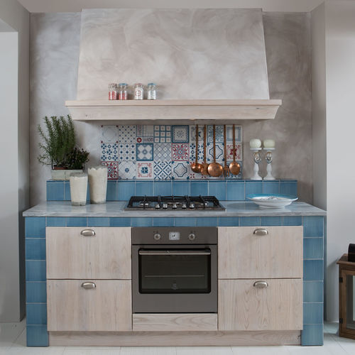 Contemporary kitchen - Rosemary - Aurora cucine - wooden / L-shaped / with handle