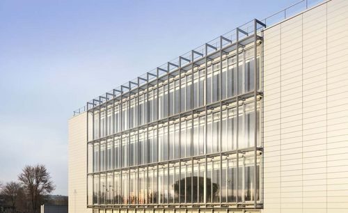 Stick system curtain wall - IGUZZINI ILLUMINAZIONE - Stahlbau Pichler - glass / aluminum