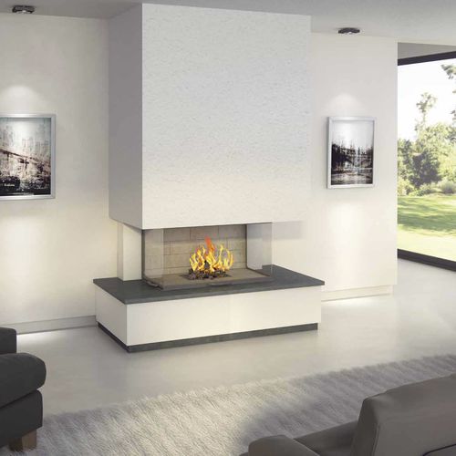 Wood-burning fireplace - TALIA  - Axis - built-in / 3-sided / closed hearth