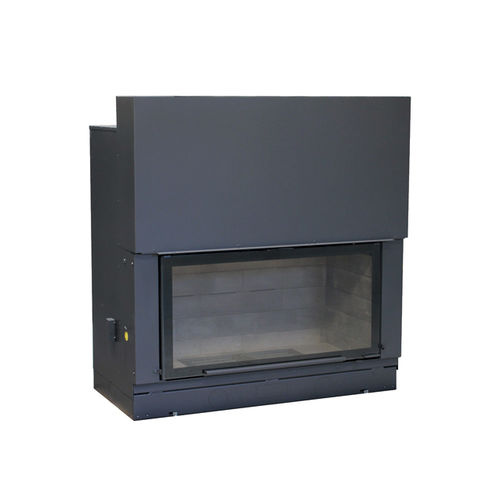 Closed wood hearth - H1400 - Axis - 1-sided / steel