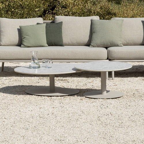 Contemporary coffee table - Kodo - VINCENT SHEPPARD - ceramic / aluminum base / round