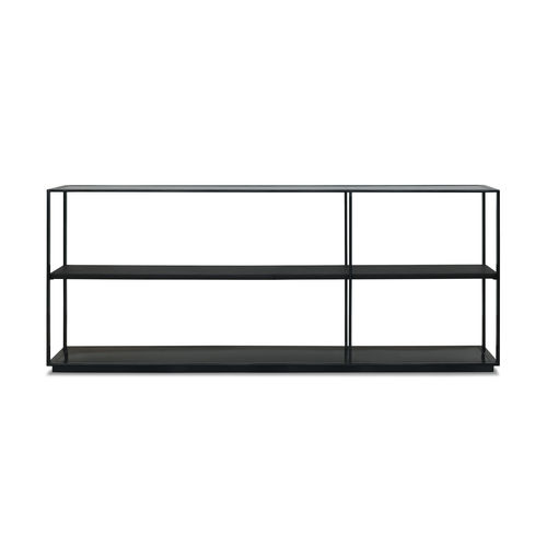 Low shelf - MONACO - Röshults - contemporary / stainless steel / leather