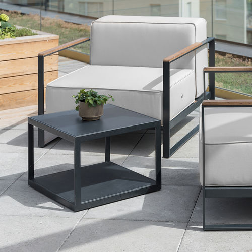 Garden armchair - MOORE - Röshults - contemporary / Sunbrella® / teak