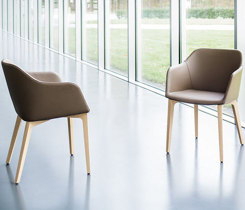 Contemporary visitor chair - FINA CLUB 6861/A - Brunner GmbH - indoor / fabric / leather