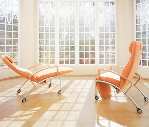 Fabric medical chair - TACEO 8356/V - Brunner GmbH - wooden / leather / reclining