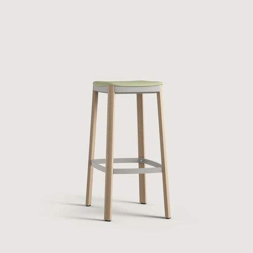 Contemporary bar stool - NATE 7611 - Brunner GmbH - plastic / oak base / beech base