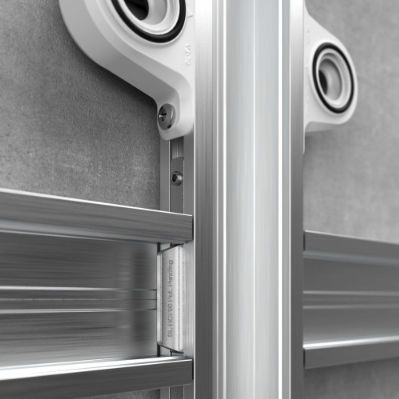 Aluminum railing - SL-RLE - FASTMOUNT - with panels / indoor / for platform