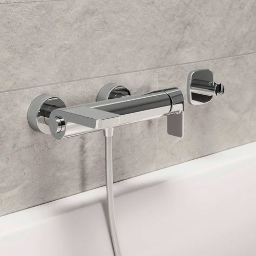 Bathtub mixer tap - HANSASTELA - HANSA - wall-mounted / chrome-plated brass / bathroom