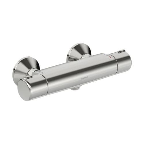Double-handle shower mixer tap - HANSAMICRA ECO - HANSA - wall-mounted / thermostatic / metal