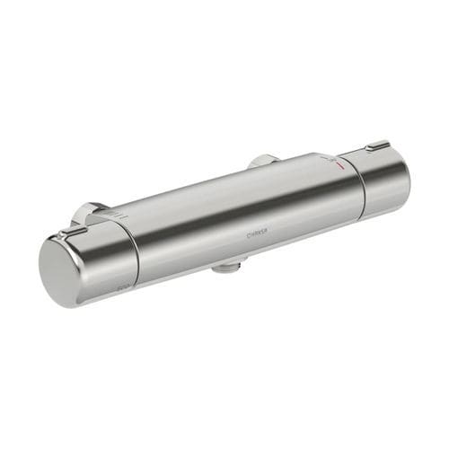 Double-handle shower mixer tap - HANSAMICRA - HANSA - wall-mounted / thermostatic / metal