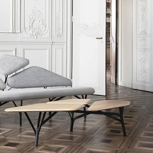 Contemporary coffee table - BORGHESE - LA CHANCE - oak / steel / home