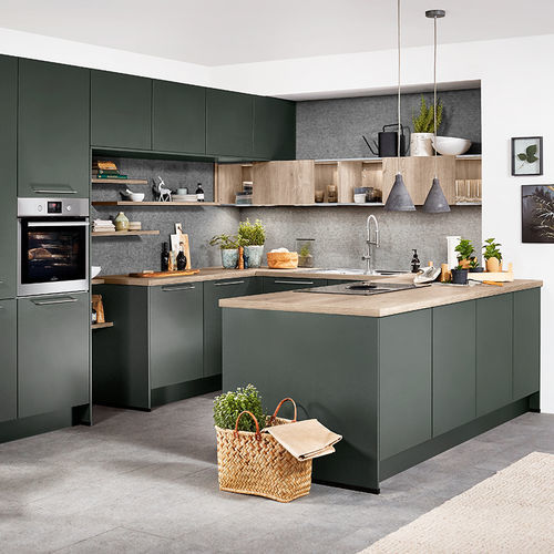 Contemporary kitchen - EASYTOUCH 964 - nobilia - wooden / U-shaped / with handle