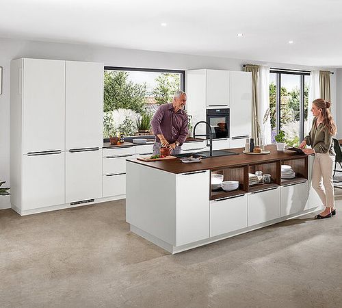 Contemporary kitchen - NOVALUX 512 - nobilia - wooden / island / with handle