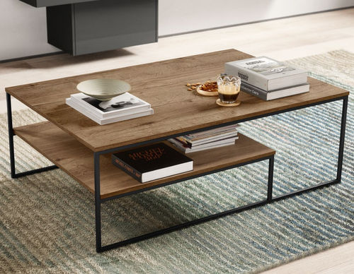 Contemporary coffee table - Dakar - nobilia - wooden / steel base / rectangular