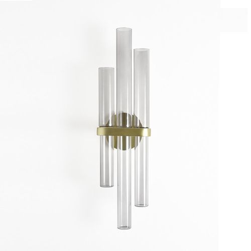 Art Nouveau vase - ILIS - ENO STUDIO - glass / brass / stainless steel
