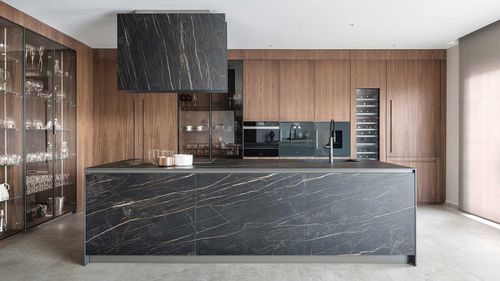 Contemporary kitchen - 201811 - TM Italia - wooden / glass / stone