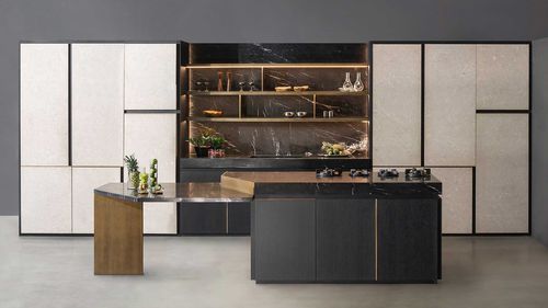 Contemporary kitchen - Petra (18) - TM Italia - oak / stone / island