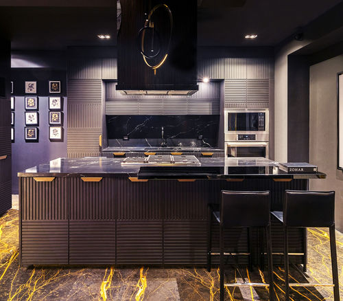Contemporary kitchen - MIUCCIA - TM Italia - natural stone / island / peninsula