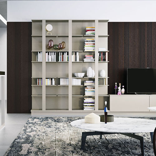Free-standing bookcase - OPEN - DIBIESSE - contemporary / lacquered wood / white