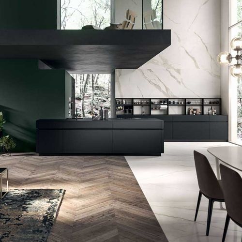 Contemporary kitchen - AREA 22 - DIBIESSE - wood veneer / oak / lacquered wood
