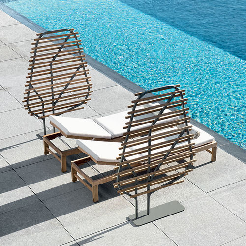 Teak screen wall - Clostra - Ethimo - aluminum / outdoor