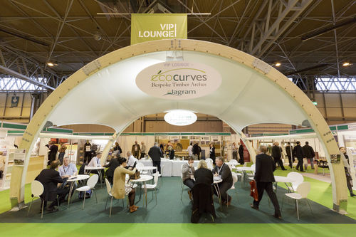 Public space multi-function shelter - CONCERTINA - EcoCurves - for special events / for parking lot