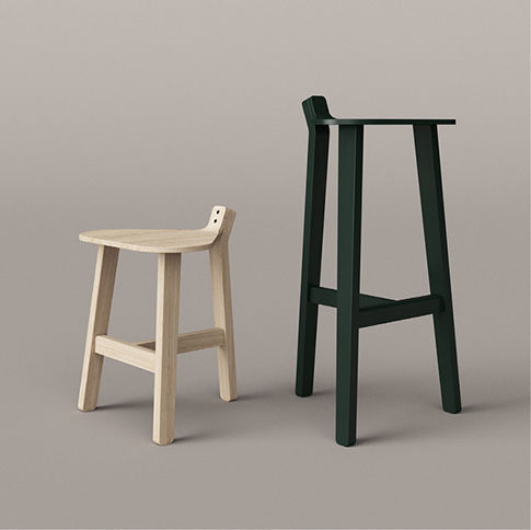 Contemporary bar stool - BRONCO - karakter - wooden / commercial / black