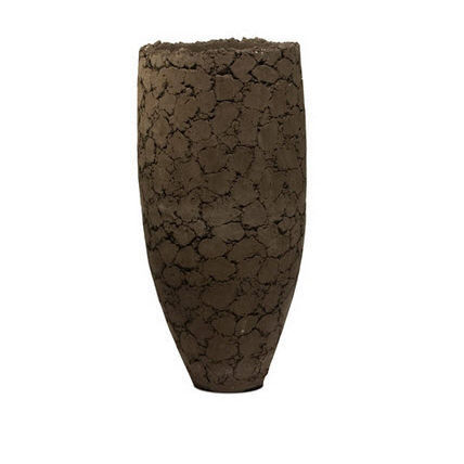 Terracotta plant pot - LAVA - DOMANI - round / home / brown