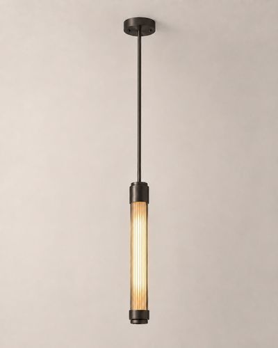 Pendant lamp - KEMBLEFORD DROP LARGE - TEKNA - brass / frosted glass / vintage