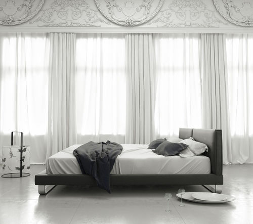 Double bed - CHELSEA - KING - MODLOFT - contemporary / with upholstered headboard / leather