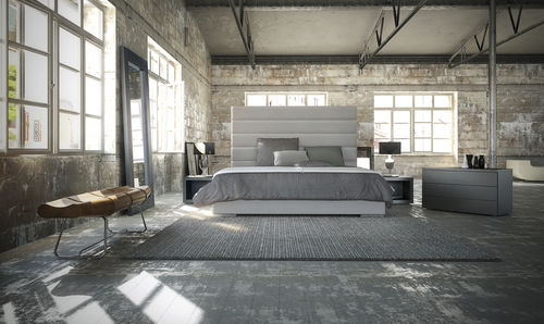 Double bed - PRINCE - QUEEN - MODLOFT - contemporary / with upholstered headboard / leather