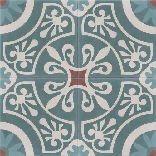 Polished encaustic cement tile - CERCLE - couleurs et matières - indoor / floor / wall