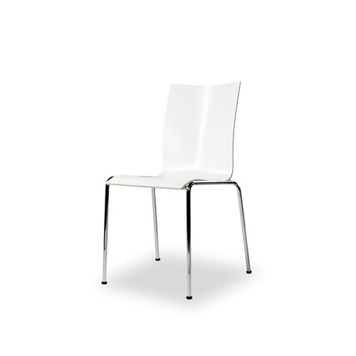 Contemporary visitor chair - 104 - Engelbrechts - indoor / chrome / metal base