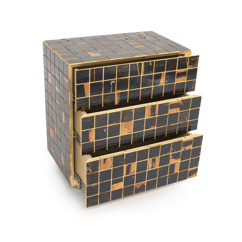 Contemporary chest of drawers - WASTE WASTE - piet hein eek - wooden / 3-drawer / black