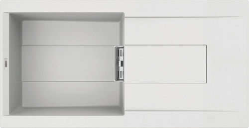 Single-bowl kitchen sink - SMART 480 - ELLECI - with drainboard / composite / overmount