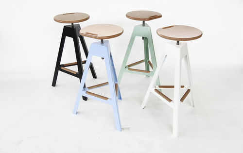 Contemporary bar stool - Nautinox Living - metal base / garden