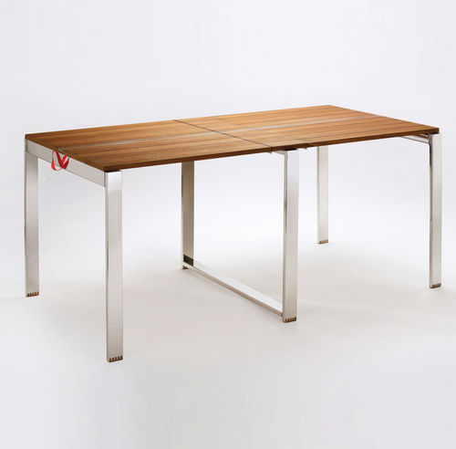 Contemporary table - QUI PACK - Nautinox Living - teak / rectangular / folding
