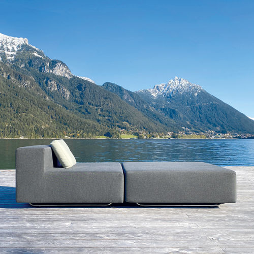 Contemporary ottoman - LOOP - april furniture - Sunbrella® / square / waterproof