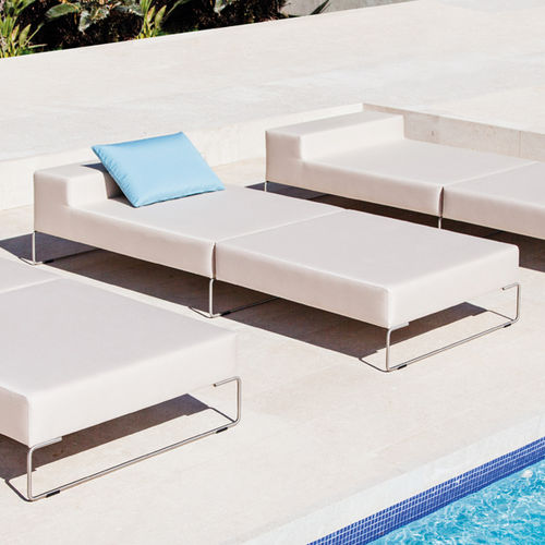 Contemporary sun lounger - JAMSTER - april furniture - fabric / stainless steel / waterproof