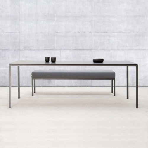 Contemporary table - VAL - april furniture - ceramic / metal base / rectangular