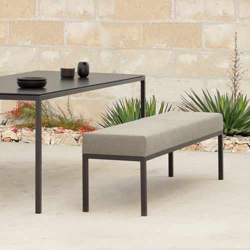 Contemporary garden bench - ERI - april furniture - fabric / stainless steel / without backrest