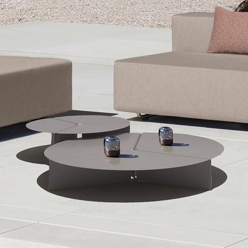 Contemporary coffee table - PEACE - april furniture - metal / metal base / round