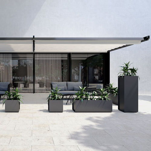 Aluminum planter - CREPE - Systemtronic - rectangular / contemporary / for public space