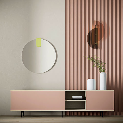 Contemporary sideboard - 7For - Sculptures Jeux - lacquered wood / oak / American walnut