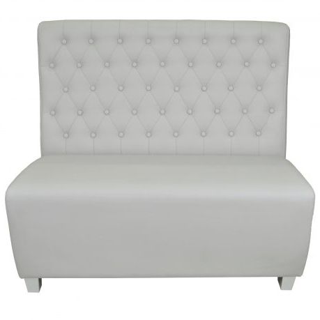 Traditional upholstered bench - DULCE - Redi - leather / with backrest / gray