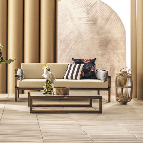 Contemporary coffee table - Dual - Il Giardino di Legno - glass / teak base / rectangular