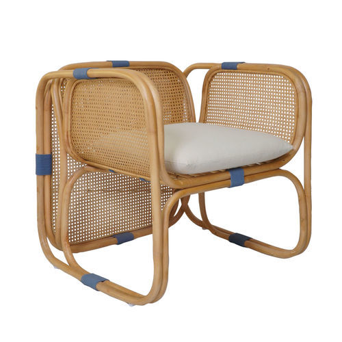 Contemporary armchair - Capriccio - Il Giardino di Legno - fabric / rattan / bamboo