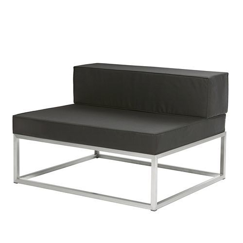Contemporary armchair - Manhattan - Il Giardino di Legno - fabric / brushed stainless steel / black